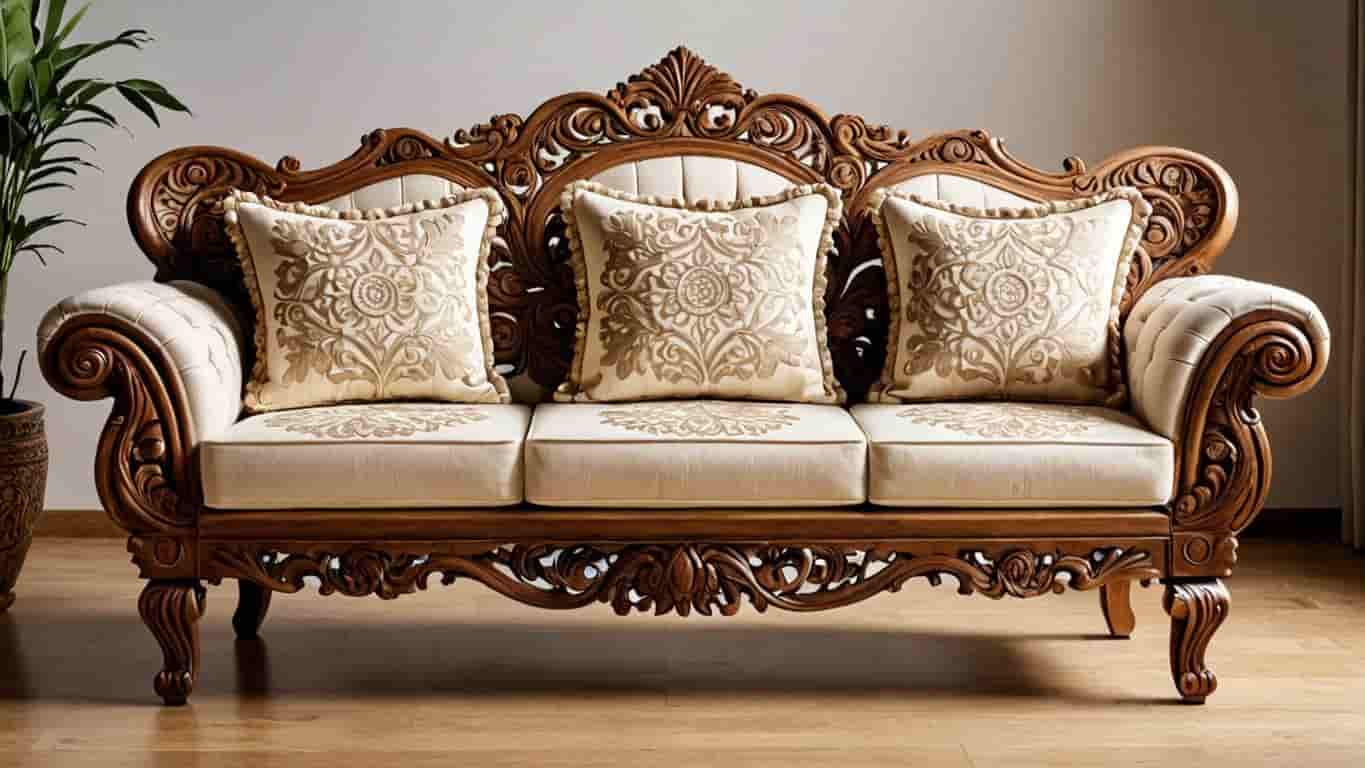 تصویر 2 از صندلی چوبی سلطنتی منبت کاری شده ویژه دکور پذیرایی کلاسیک